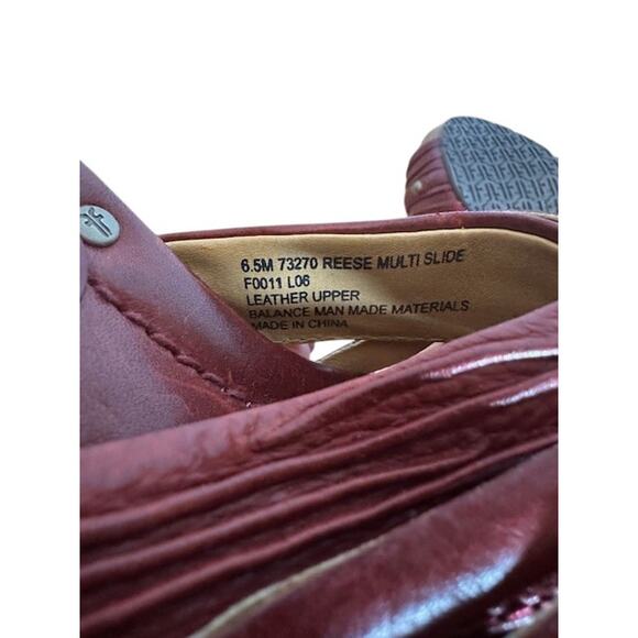 Frye Brown Leather Crisscross Multi Slide Reese Slip On Heels Women Sz 6.5 - Picture 8 of 8